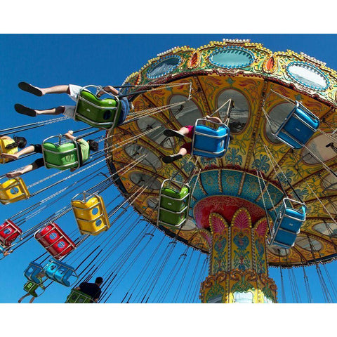 Swing ride in Santa Cruz-California Black Modern Wood Framed Art Print with Double Matting by Highsmith, Carol