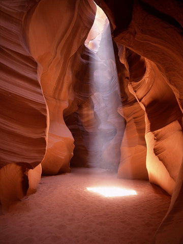 Stunning Light Shaft-Arizona Slot Canyon Black Ornate Wood Framed Art Print with Double Matting by Highsmith, Carol