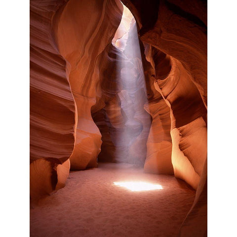 Stunning Light Shaft-Arizona Slot Canyon White Modern Wood Framed Art Print by Highsmith, Carol