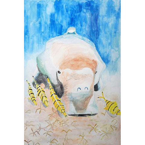 Dugong White Modern Wood Framed Art Print by Derr, Wynn