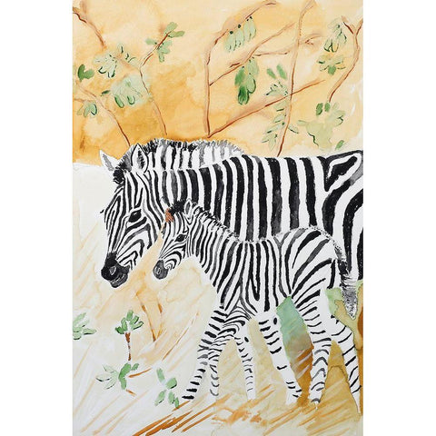 Zebra Stripes White Modern Wood Framed Art Print by Derr, Wynn