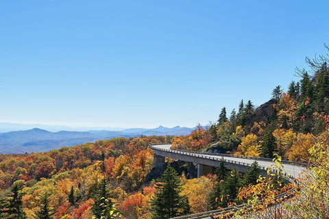 The Linn Cove Viaduct-Newland-North Carolina White Modern Wood Framed Art Print with Double Matting by Highsmith, Carol