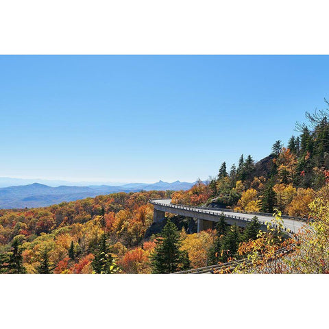 The Linn Cove Viaduct-Newland-North Carolina Black Modern Wood Framed Art Print with Double Matting by Highsmith, Carol