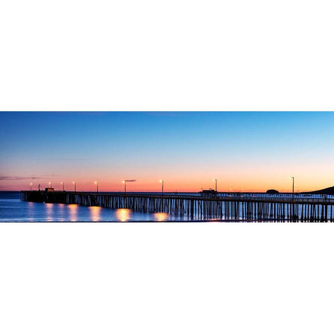 The Avila Beach Pier-California at Sunset White Modern Wood Framed Art Print by Highsmith, Carol