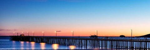 The Avila Beach Pier-California at Sunset Black Ornate Wood Framed Art Print with Double Matting by Highsmith, Carol