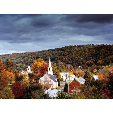 Autumn in New Englands Barnet-Vermont White Modern Wood Framed Art Print by Highsmith, Carol