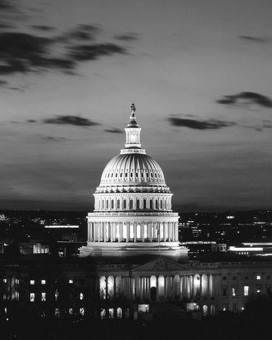 U.S. Capitol-Washington D.C.  White Modern Wood Framed Art Print with Double Matting by Highsmith, Carol