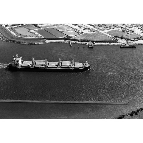 Houston Ship Channel Texas Black Modern Wood Framed Art Print with Double Matting by Highsmith, Carol