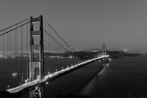 The Golden Gate Bridge White Modern Wood Framed Art Print with Double Matting by Highsmith, Carol