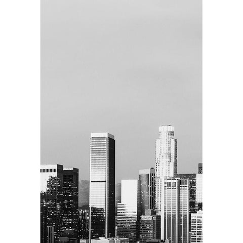 Skyline view of Los Angeles-California Gold Ornate Wood Framed Art Print with Double Matting by Highsmith, Carol