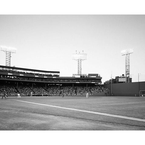 Fenway Park and the Green Monster-Boston White Modern Wood Framed Art Print by Highsmith, Carol