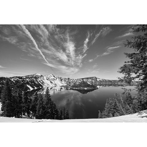 Crater lake Oregon White Modern Wood Framed Art Print by Highsmith, Carol