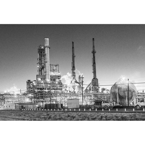 Oil refinery in Texas White Modern Wood Framed Art Print by Highsmith, Carol