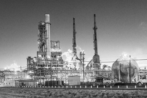 Oil refinery in Texas Black Ornate Wood Framed Art Print with Double Matting by Highsmith, Carol