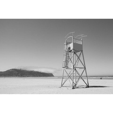 Lifeguard tower-Seaside-Oregon Black Modern Wood Framed Art Print with Double Matting by Highsmith, Carol