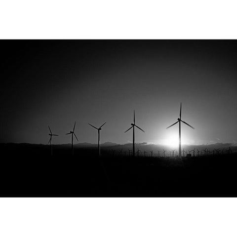 Wind turbines-Riverside County-California White Modern Wood Framed Art Print by Highsmith, Carol