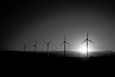 Wind turbines-Riverside County-California Black Ornate Wood Framed Art Print with Double Matting by Highsmith, Carol