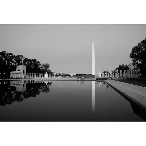 Washington Monument in the Pool at the National Mall Gold Ornate Wood Framed Art Print with Double Matting by Highsmith, Carol