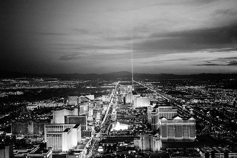 Las Vegas at Dusk White Modern Wood Framed Art Print with Double Matting by Highsmith, Carol