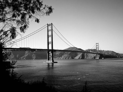 The Golden Gate Bridge White Modern Wood Framed Art Print with Double Matting by Highsmith, Carol