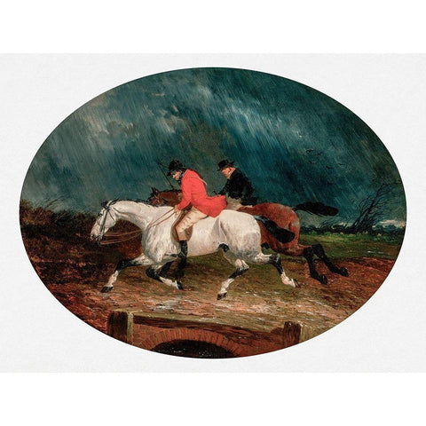 Returning from the Hunt White Modern Wood Framed Art Print by Herring, John Frederick