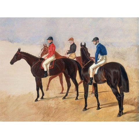 Steeplechase cracks Gold Ornate Wood Framed Art Print with Double Matting by Herring, John Frederick