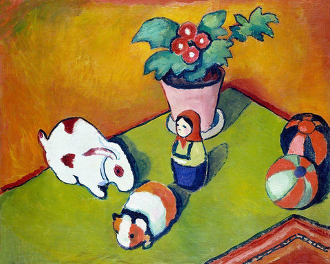 Little Walters Toys White Modern Wood Framed Art Print with Double Matting by Macke, August