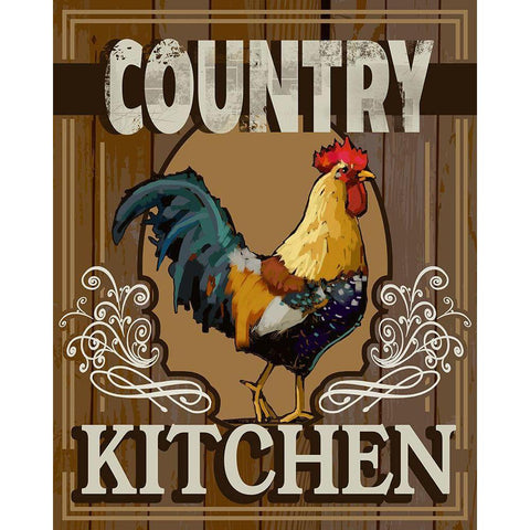 Country Kitchen Gold Ornate Wood Framed Art Print with Double Matting by East Coast Licensing