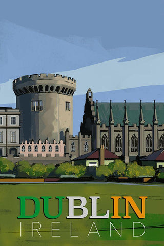 Dublin-Ireland Black Ornate Wood Framed Art Print with Double Matting by East Coast Licensing