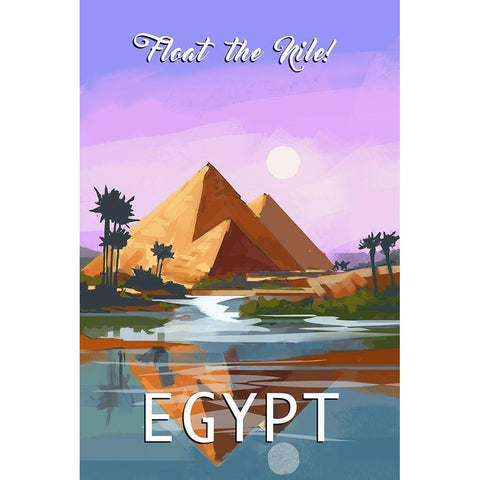 Egypt Black Modern Wood Framed Art Print with Double Matting by East Coast Licensing