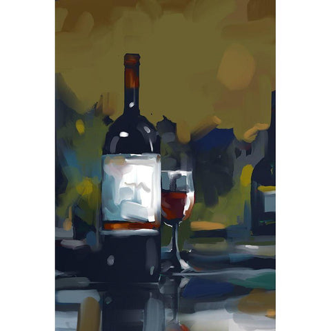 Wine I White Modern Wood Framed Art Print by East Coast Licensing