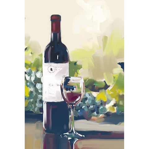 Wine II White Modern Wood Framed Art Print by East Coast Licensing