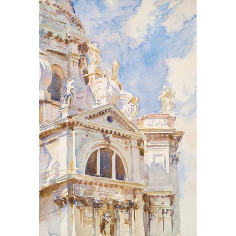 The Salute-Venice White Modern Wood Framed Art Print by Sargent, John Singer