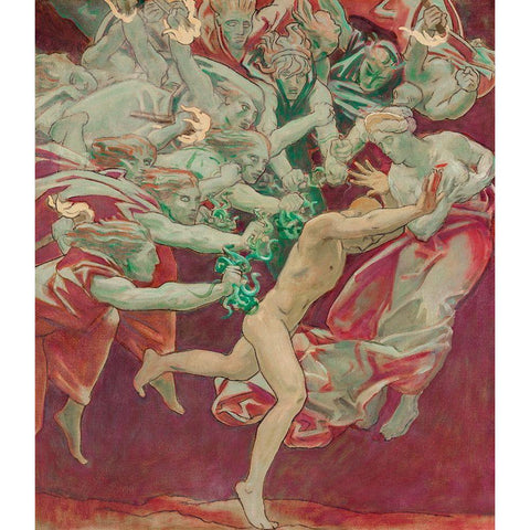 Orestes and the Furies White Modern Wood Framed Art Print by Sargent, John Singer