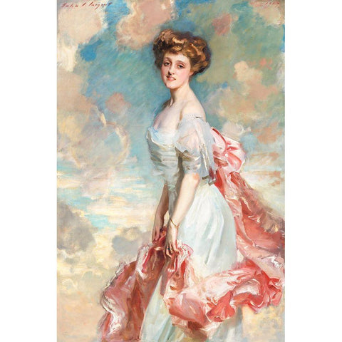 Miss Grace Woodhouse in White White Modern Wood Framed Art Print by Sargent, John Singer