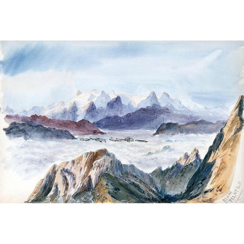 Iselle from Mount Pilatus from Splendid Mountain Watercolours Sketchbook Black Modern Wood Framed Art Print with Double Matting by Sargent, John Singer