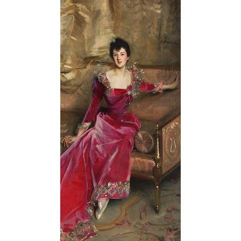 Mrs. Hugh Hammersley Gold Ornate Wood Framed Art Print with Double Matting by Sargent, John Singer