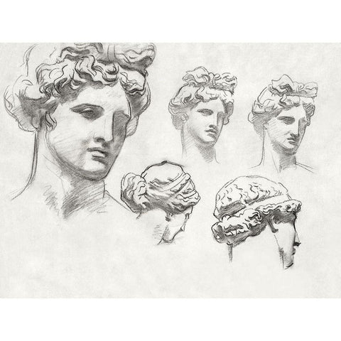 Studies for Apollo and the Muses White Modern Wood Framed Art Print by Sargent, John Singer