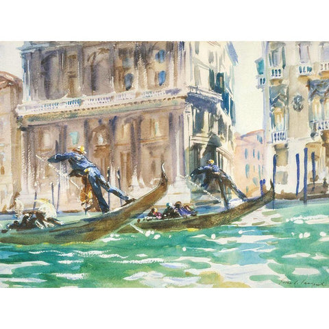 View of Venice White Modern Wood Framed Art Print by Sargent, John Singer