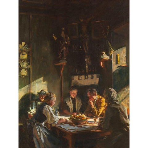 Tyrolese Interior White Modern Wood Framed Art Print by Sargent, John Singer