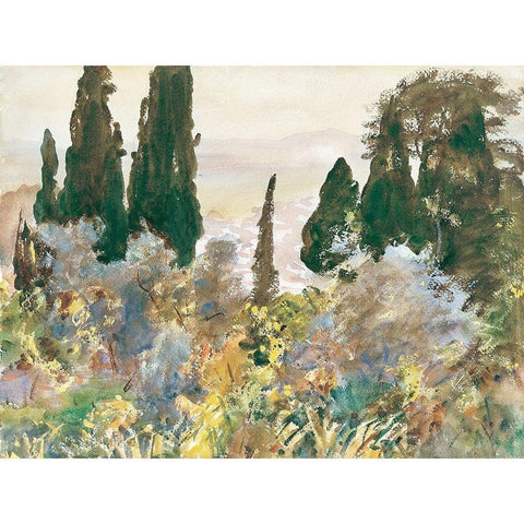 Granada Black Modern Wood Framed Art Print with Double Matting by Sargent, John Singer