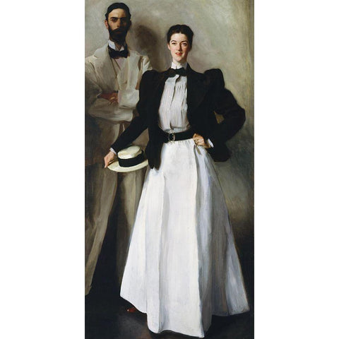 Mr. and Mrs. I. N. Phelps Stokes Black Modern Wood Framed Art Print with Double Matting by Sargent, John Singer