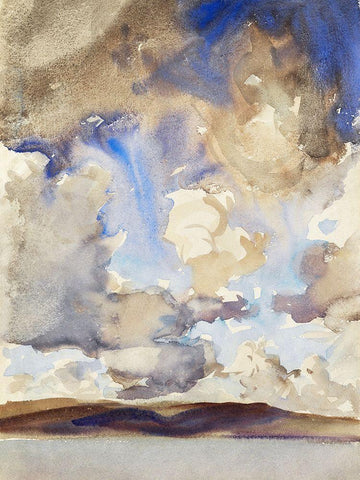 Clouds White Modern Wood Framed Art Print with Double Matting by Sargent, John Singer