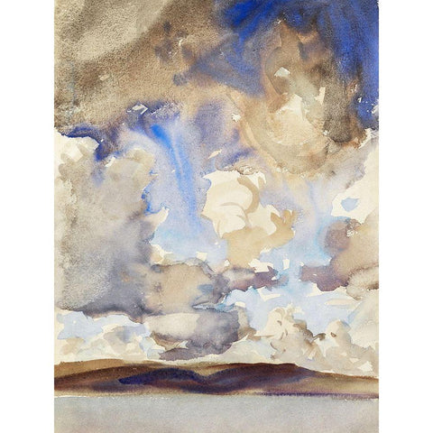 Clouds White Modern Wood Framed Art Print by Sargent, John Singer