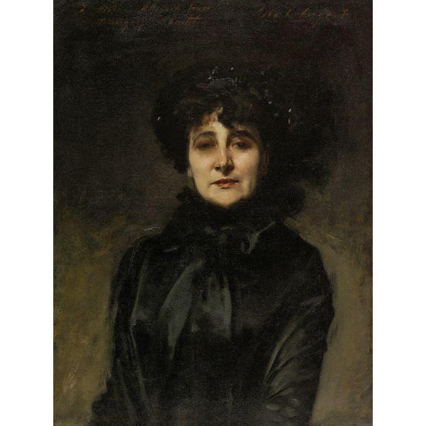 Portrait de Madame Allouard-Jouan Gold Ornate Wood Framed Art Print with Double Matting by Sargent, John Singer