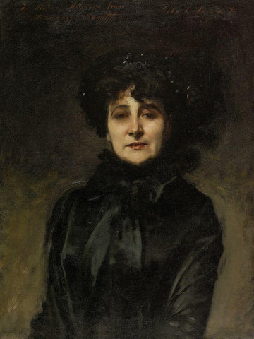 Portrait de Madame Allouard-Jouan Black Ornate Wood Framed Art Print with Double Matting by Sargent, John Singer