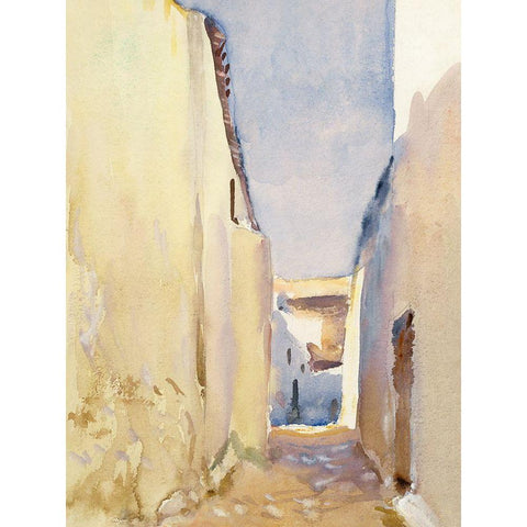 Tangier White Modern Wood Framed Art Print by Sargent, John Singer