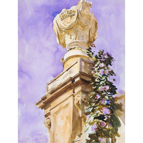 Garden near Lucca White Modern Wood Framed Art Print by Sargent, John Singer