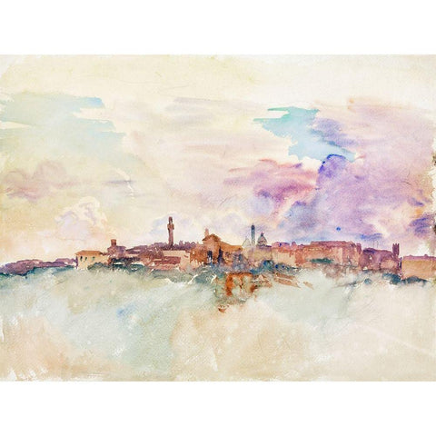 Siena White Modern Wood Framed Art Print by Sargent, John Singer