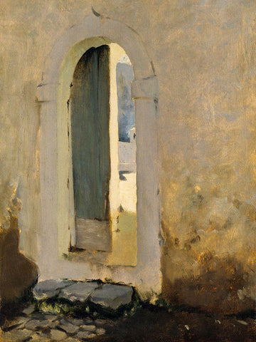 Open Doorway-Morocco White Modern Wood Framed Art Print with Double Matting by Sargent, John Singer